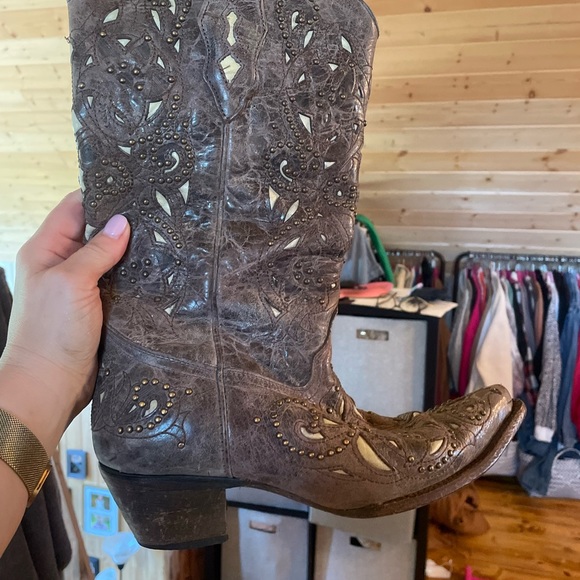 Corral Bone Inlay Studded Boot - Picture 5 of 5